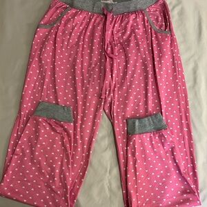 Cozy Pink Heart Women's Pajama Bottoms
